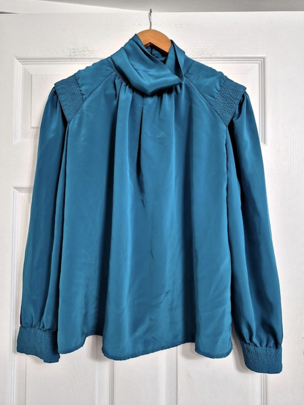 Esprit Teal High Neck Blouse Like New